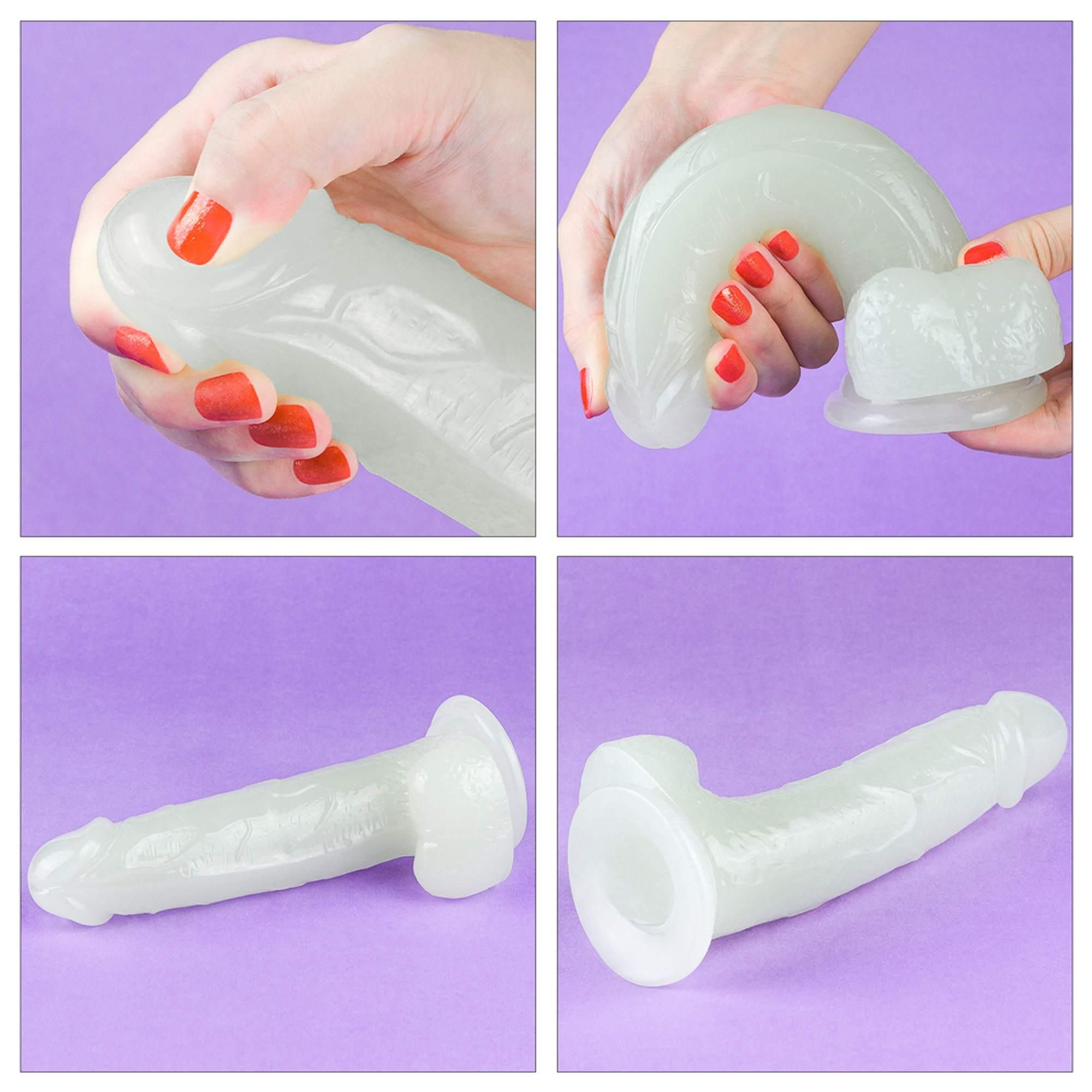 Неоновый фаллоимитатор LoveToy Lumino Play, 19 см (голубой)