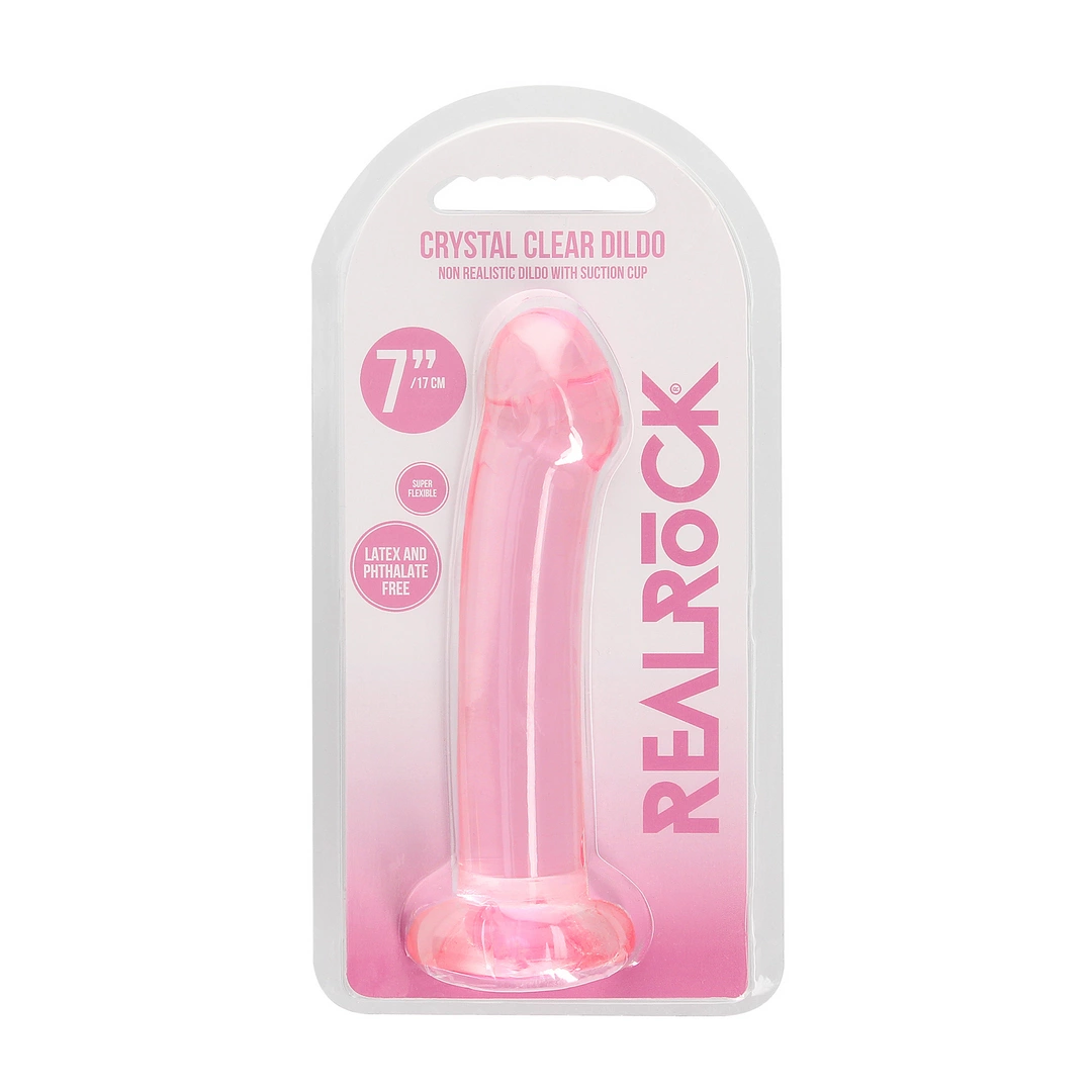 Фаллоимитатор RealRock Crystal Clear, 17 см (розовый)