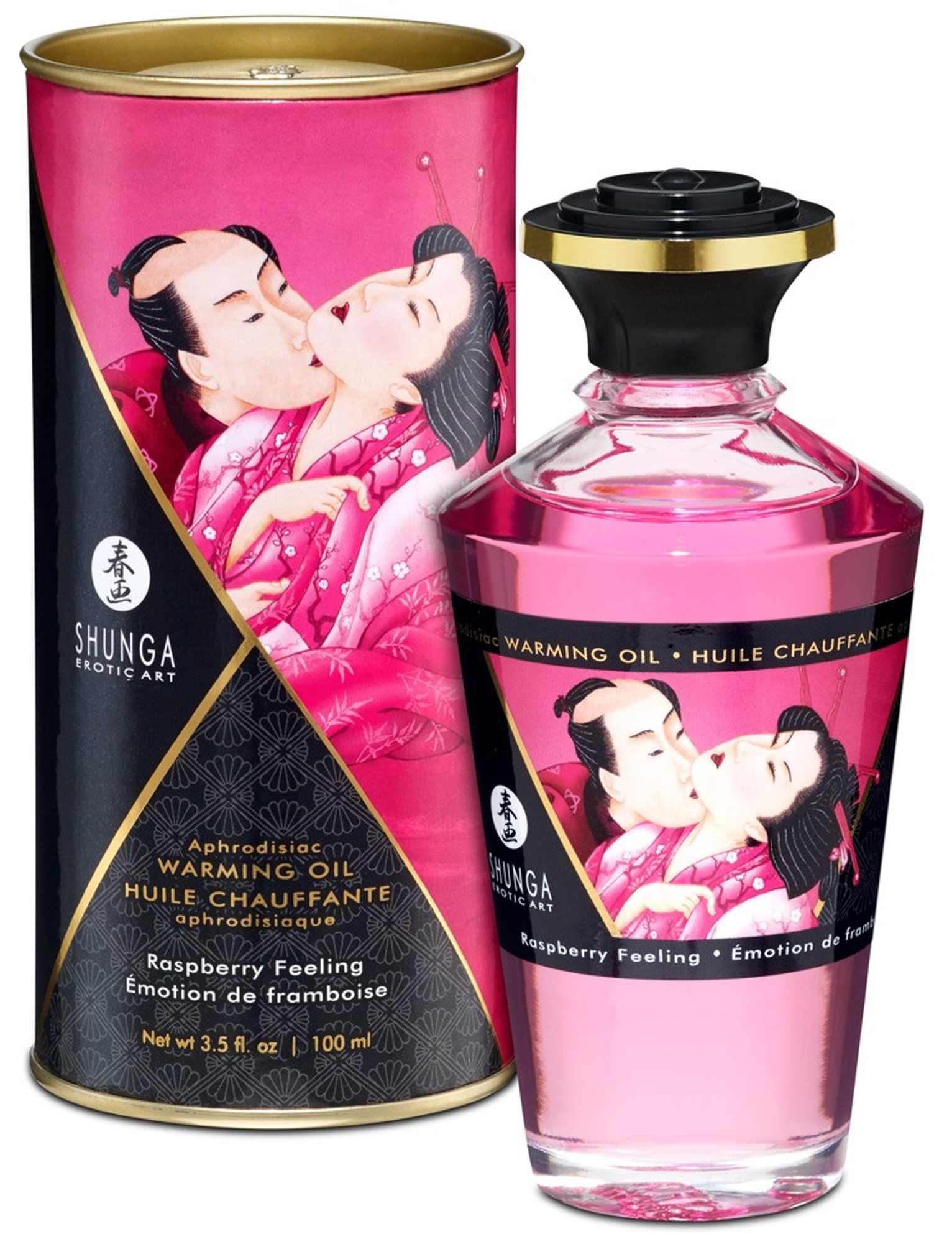 Зігрівальна масажна олія Shunga Aphrodisiac малина, 100 мл
