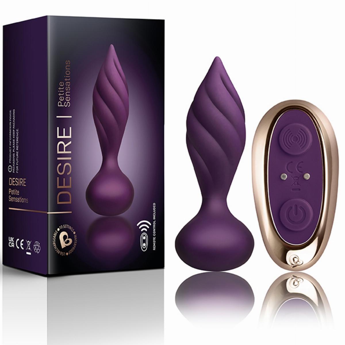 Анальна вібропробка Rocks Off Petite Sensations Desire, 7.5 см (фіолетовий)