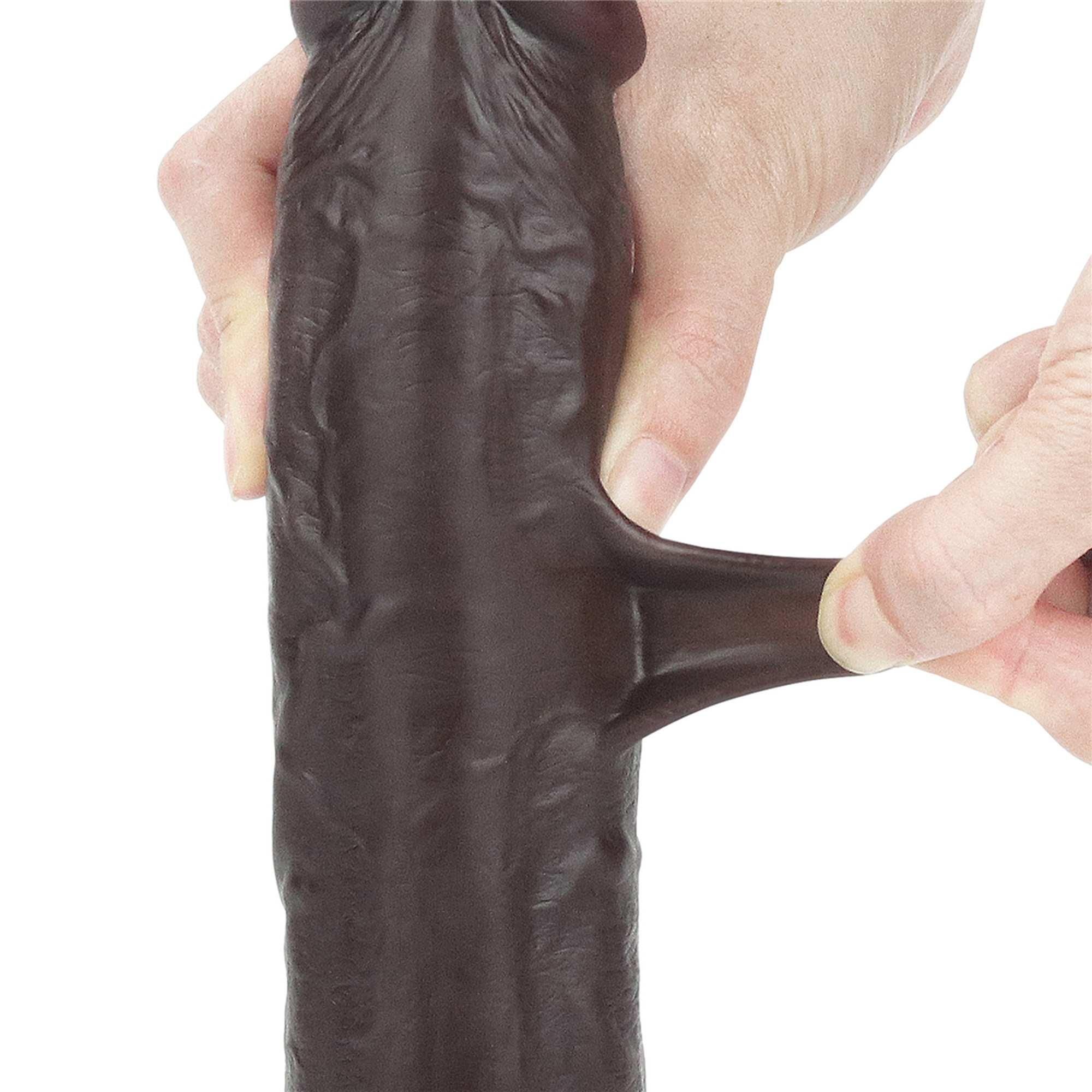 Фаллоимитатор LoveToy Sliding Skin, 24 см (коричневый)