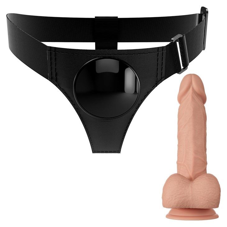Страпон Pretty Love Harness Briefs Jerry, 21,8 см (телесный)