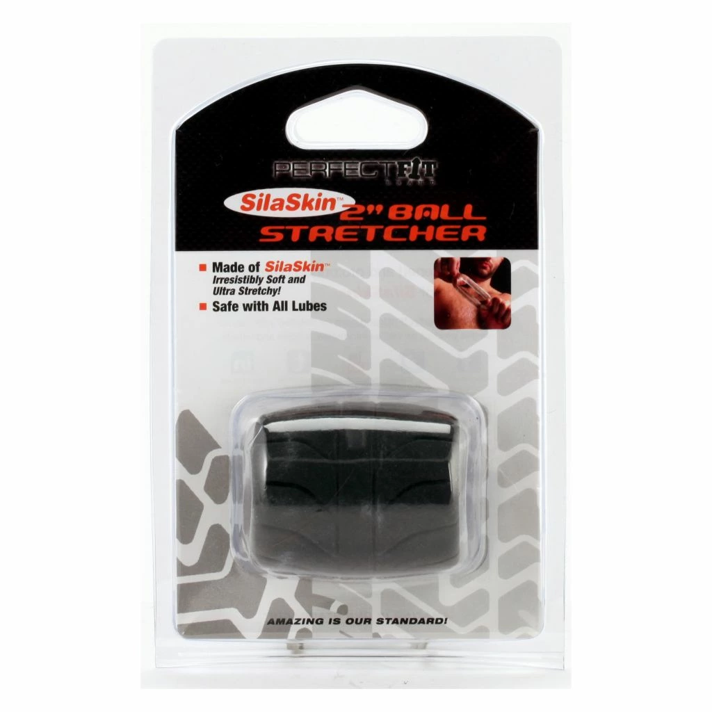 Ерекційне кільце Perfect Fit SilaSkin Ball Stretcher, 5,1 см (чорний)