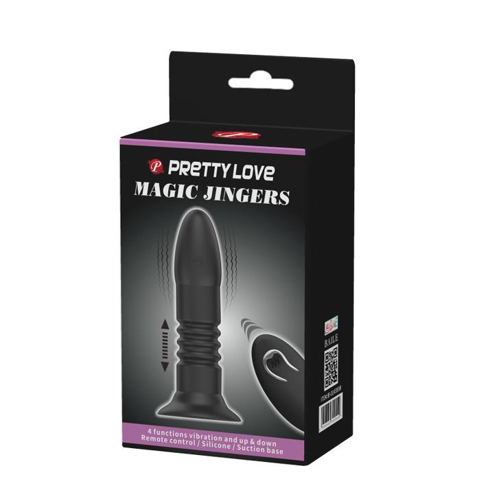 Korek analny Pretty Love Magic Jingers, 13,8 cm (czarny)