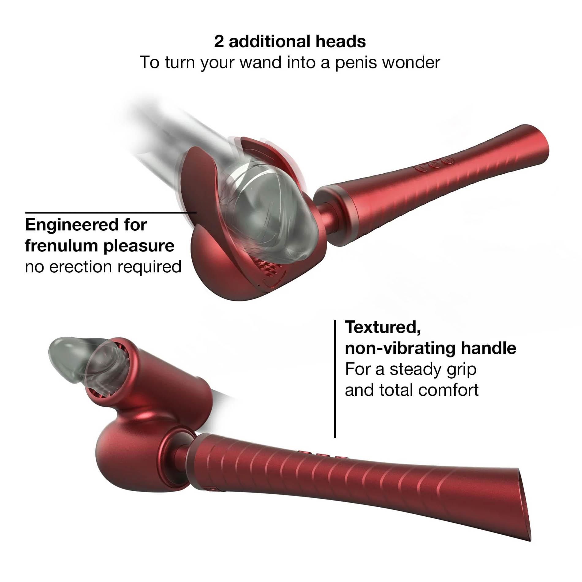 Вибромассажер Dorcel Man.wand Edgy, 30 см (красный)