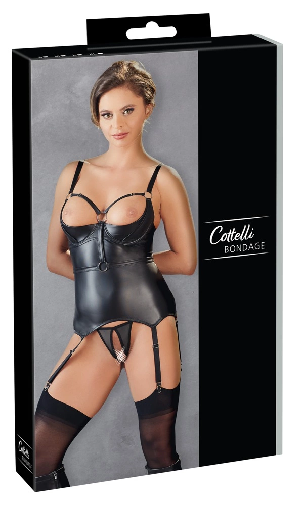Комплект Cottelli Bondage Cami Suspender, M (черный)