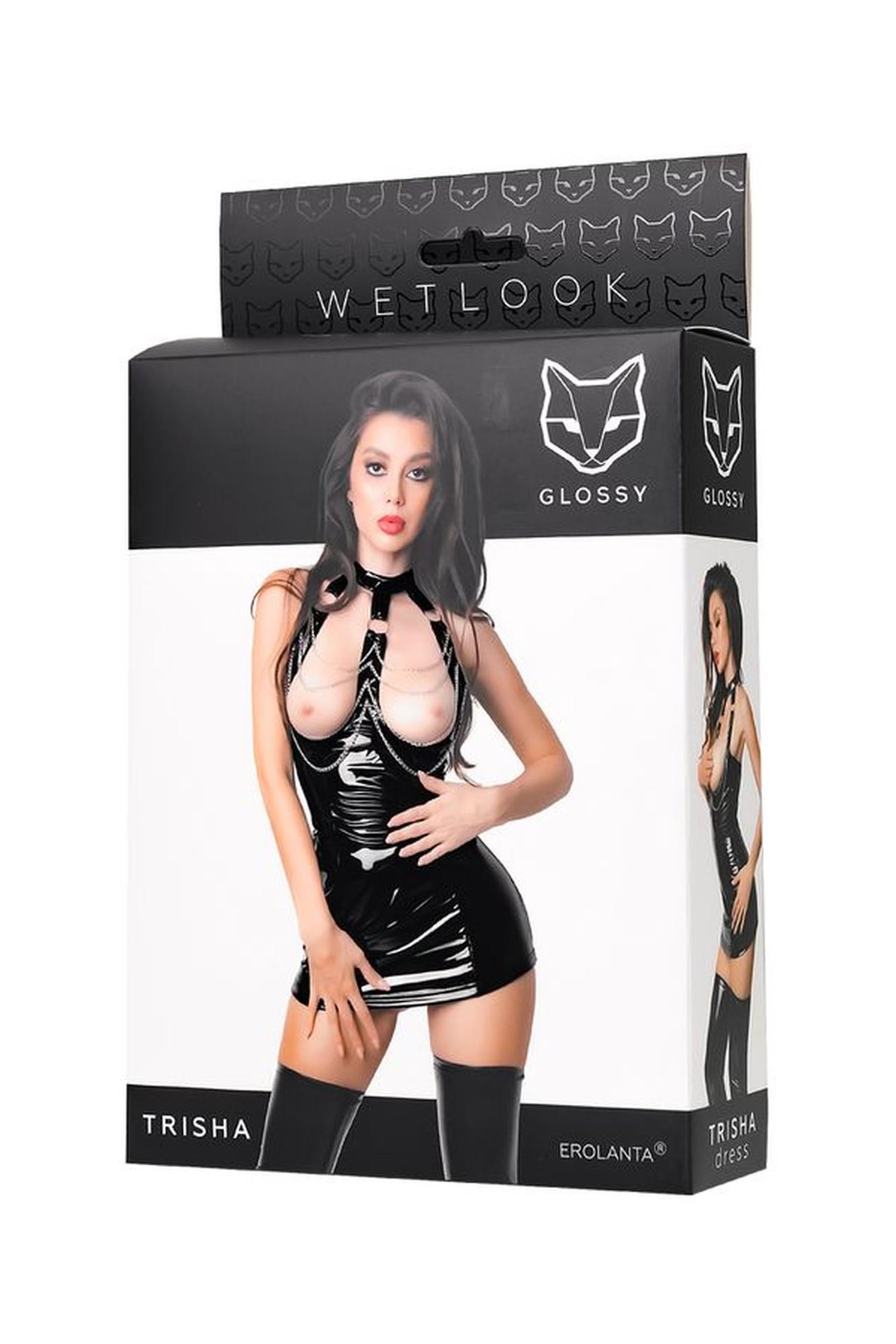 Платье Glossy Wetlook Trisha, M (черный)