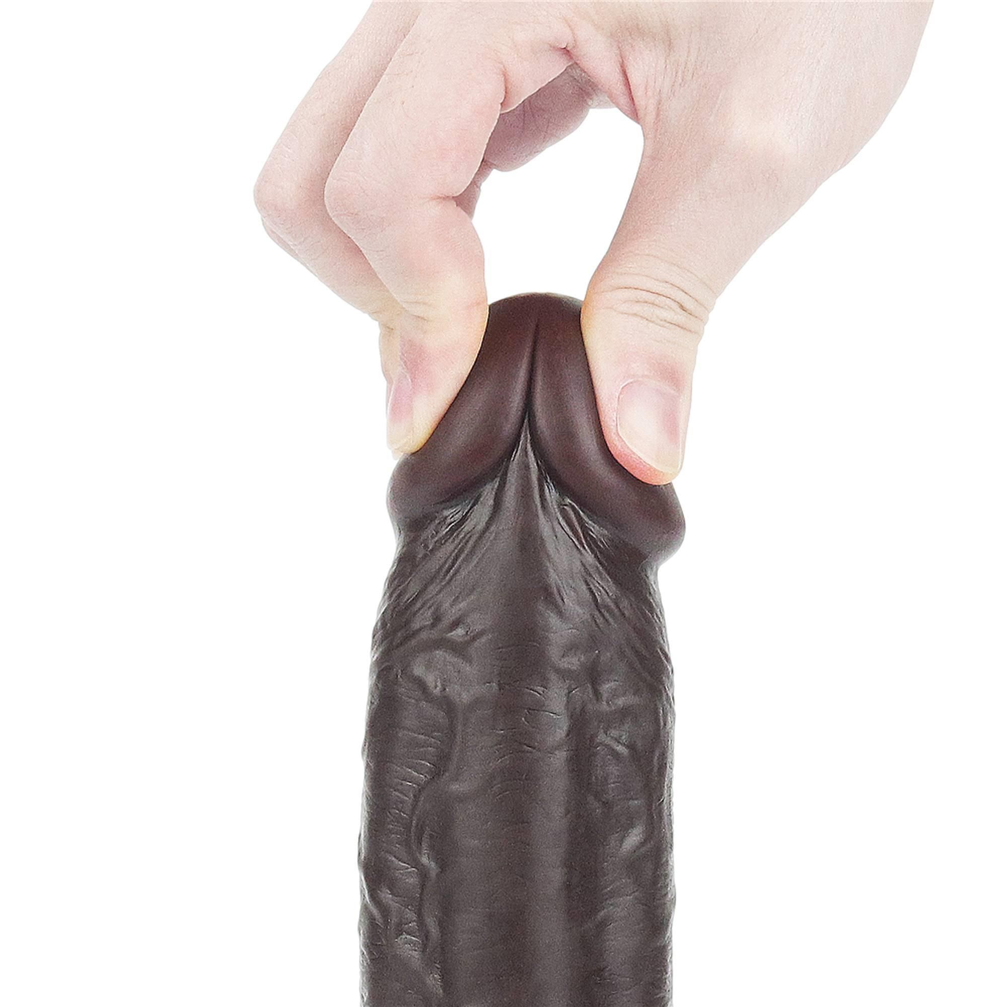 Фаллоимитатор LoveToy Sliding Skin, 24 см (коричневый)