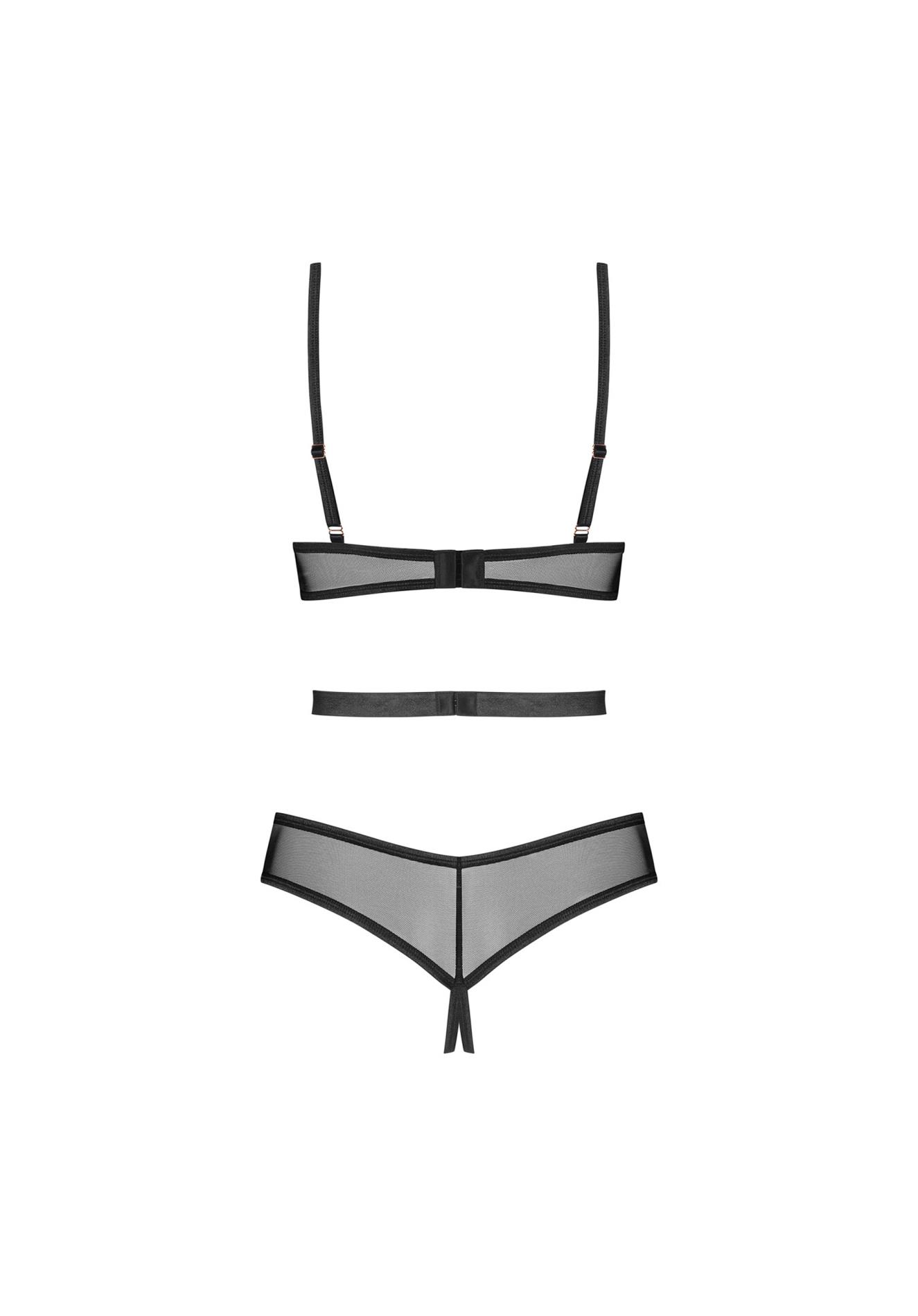 Боди Obsessive Euridia otwarte, M/L (черный)