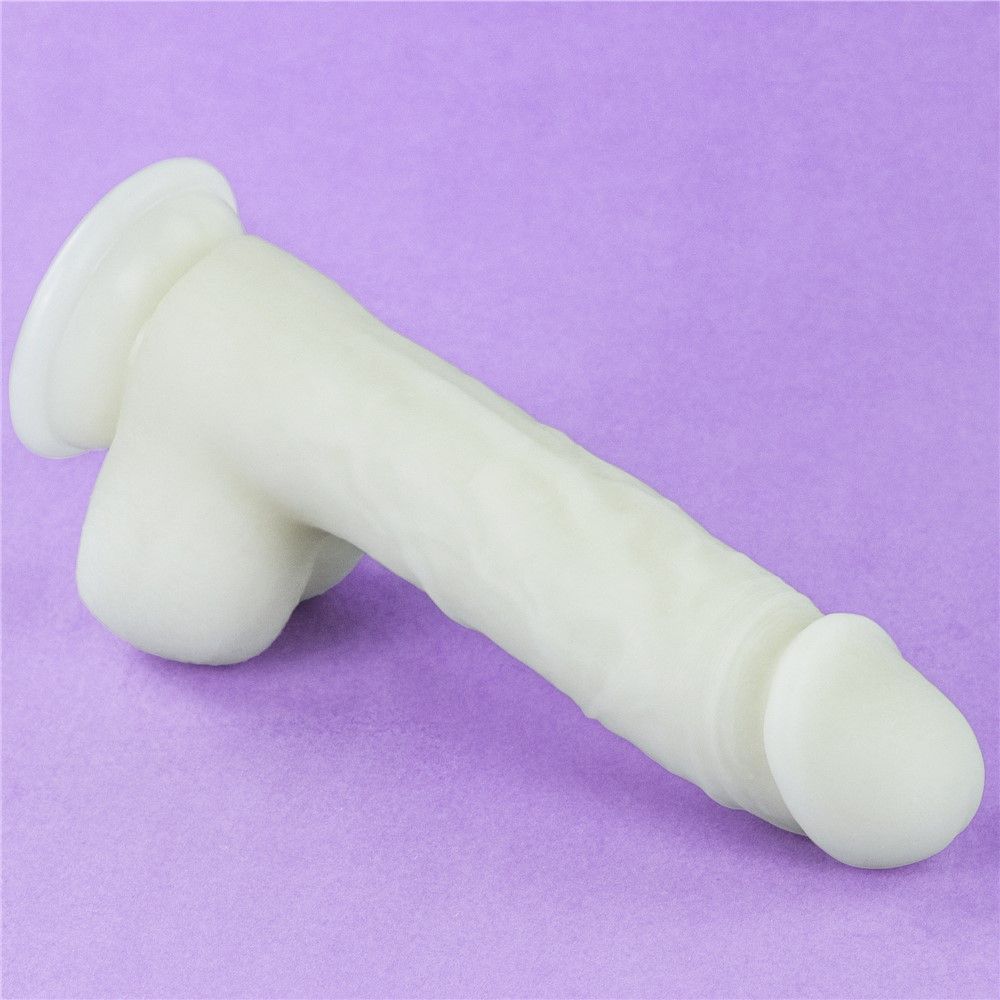 Неоновый фаллоимитатор LoveToy Lumino Play, 20,9 см (голубой)