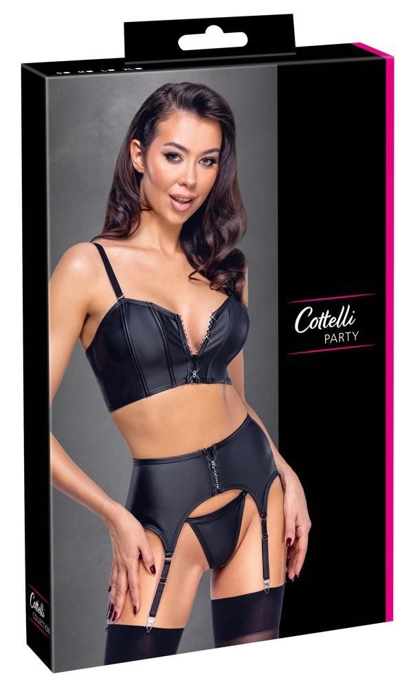 Комплект белья Cottelli Party zip, L (черный)