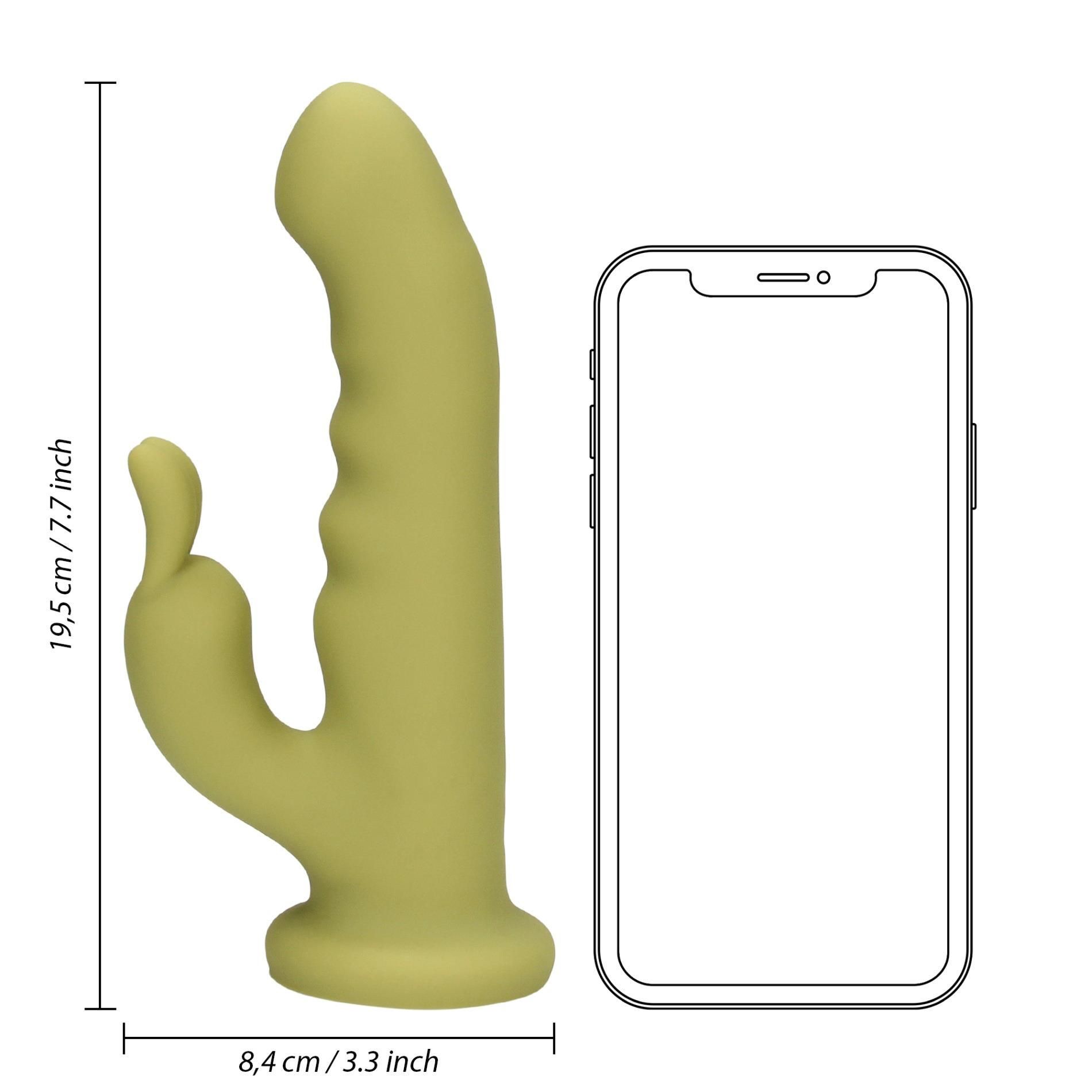 Вибратор-кролик Loveline Ultra Soft Silicone Rotating (зеленый)