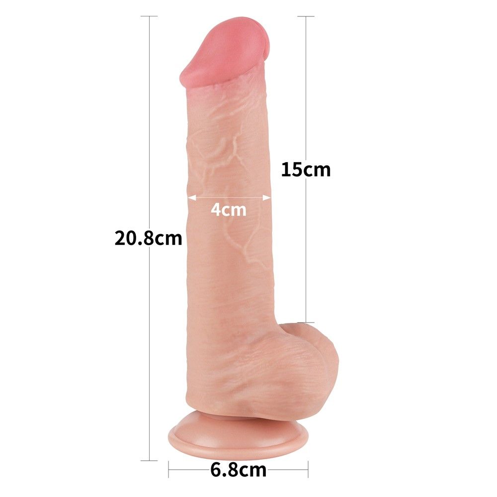 Фаллоимитатор Sliding-Skin Dual Layer Dong 8'' Flesh, 20.8 см (телесный)
