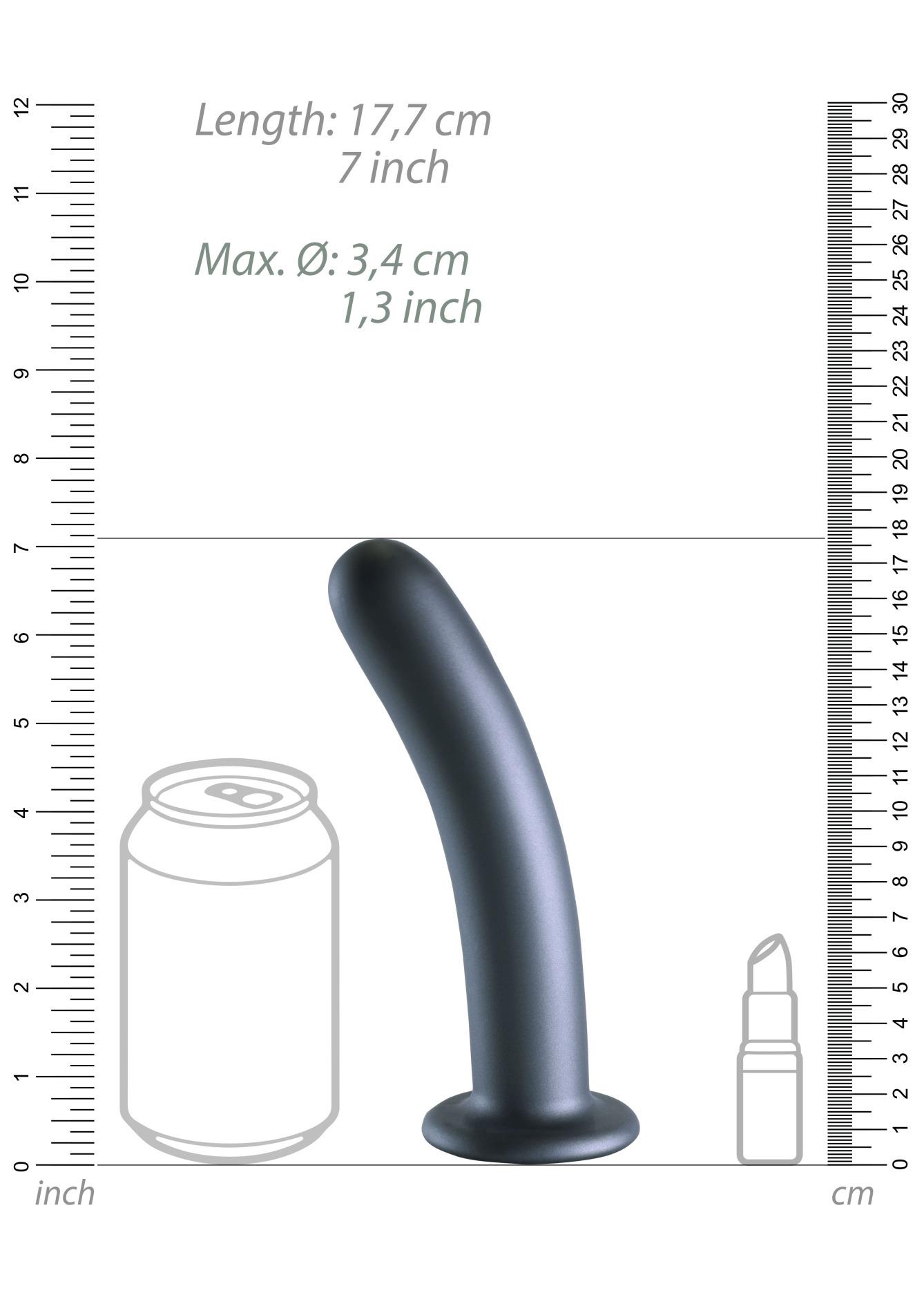 Фаллоимитатор Ouch! Smooth G-Spot Dildo 7'', 17.7 см (серый)