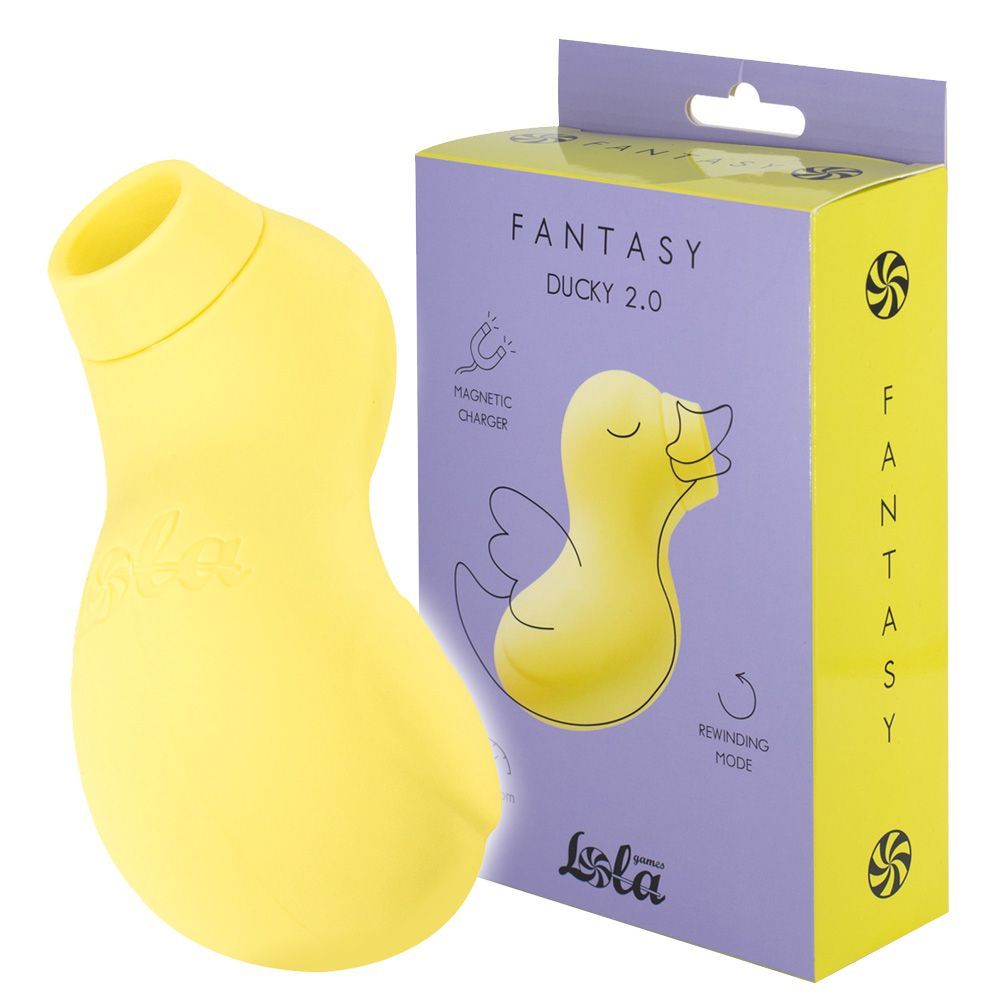 Вакуумний стимулятор клітора Fantasy Ducky, 8,3 см (жовтий)