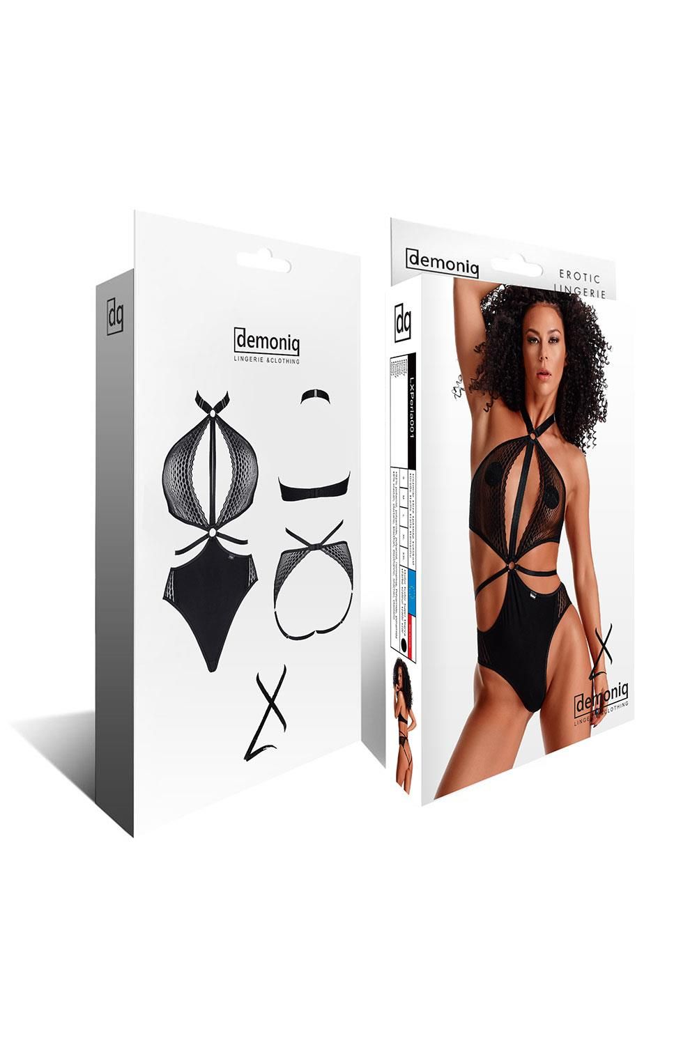 Боди Demoniq LadyX Perla, XL (черный)