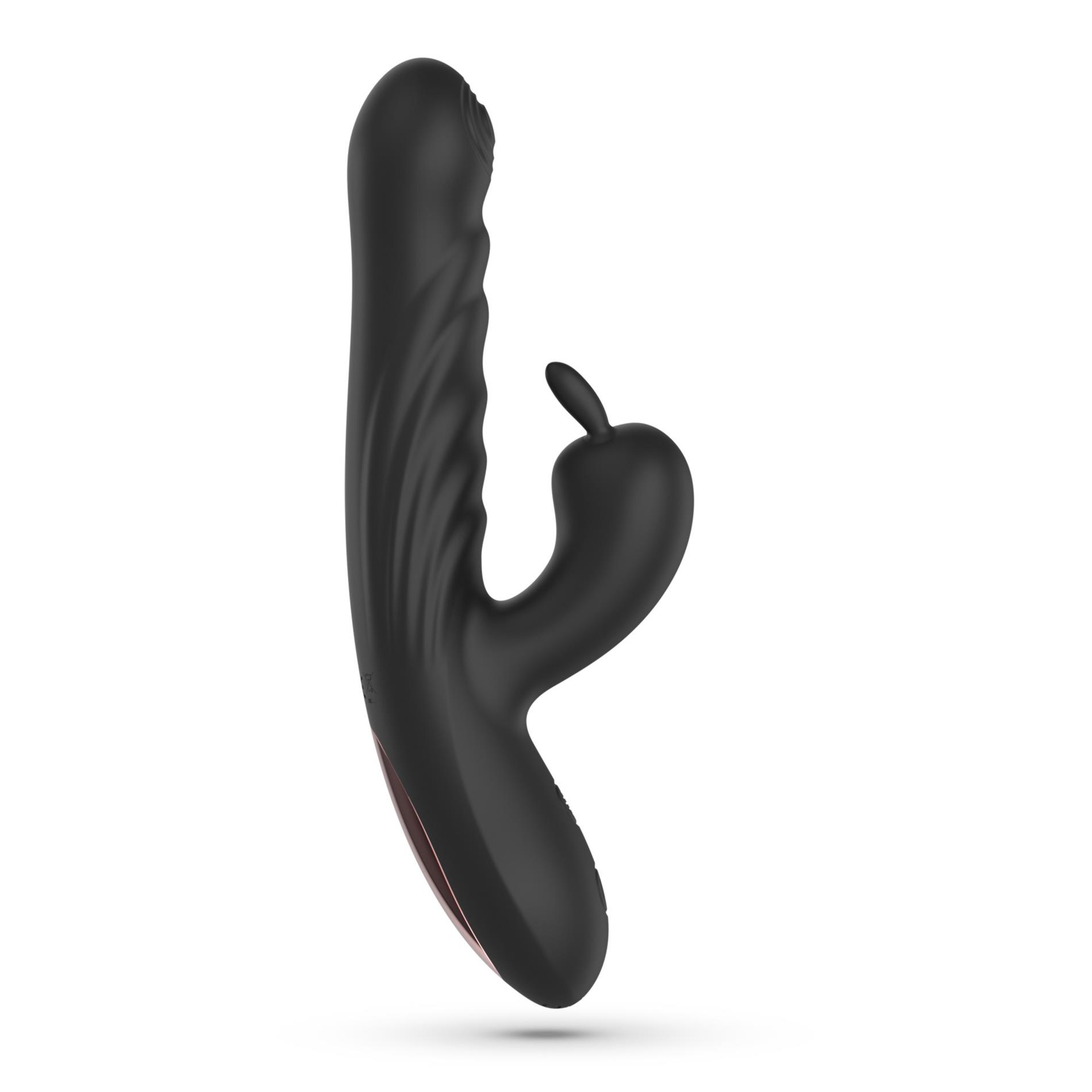 Вибратор-кролик Crushious Lapin Thrusting, 21.5 см (черный)
