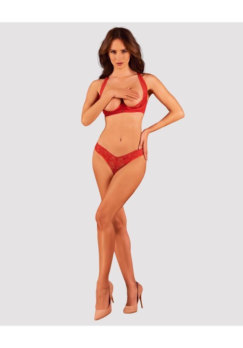Комплект белья Obsessive Lacelove, XL/XXL (красный)