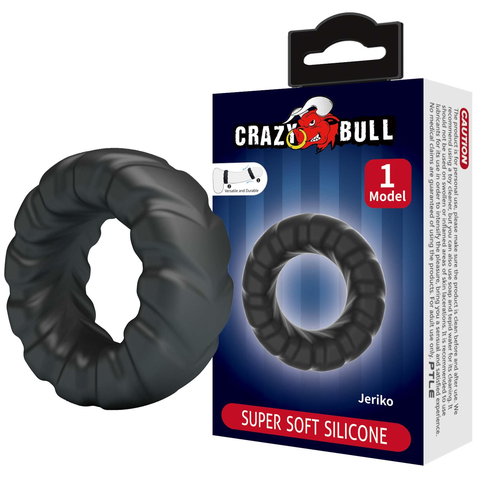 Эрекционное кольцо Crazy Bull Jeriko, 4.5 см (черный)