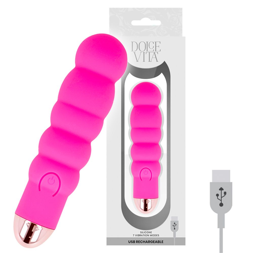 Вибратор DOLCE VITA Six Pink, 13 см (розовый)
