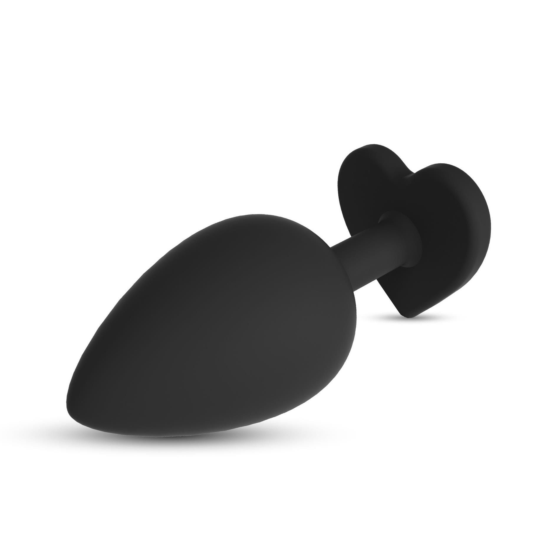 Korek analny Crushious Cuore Small, 7 cm (czarny)