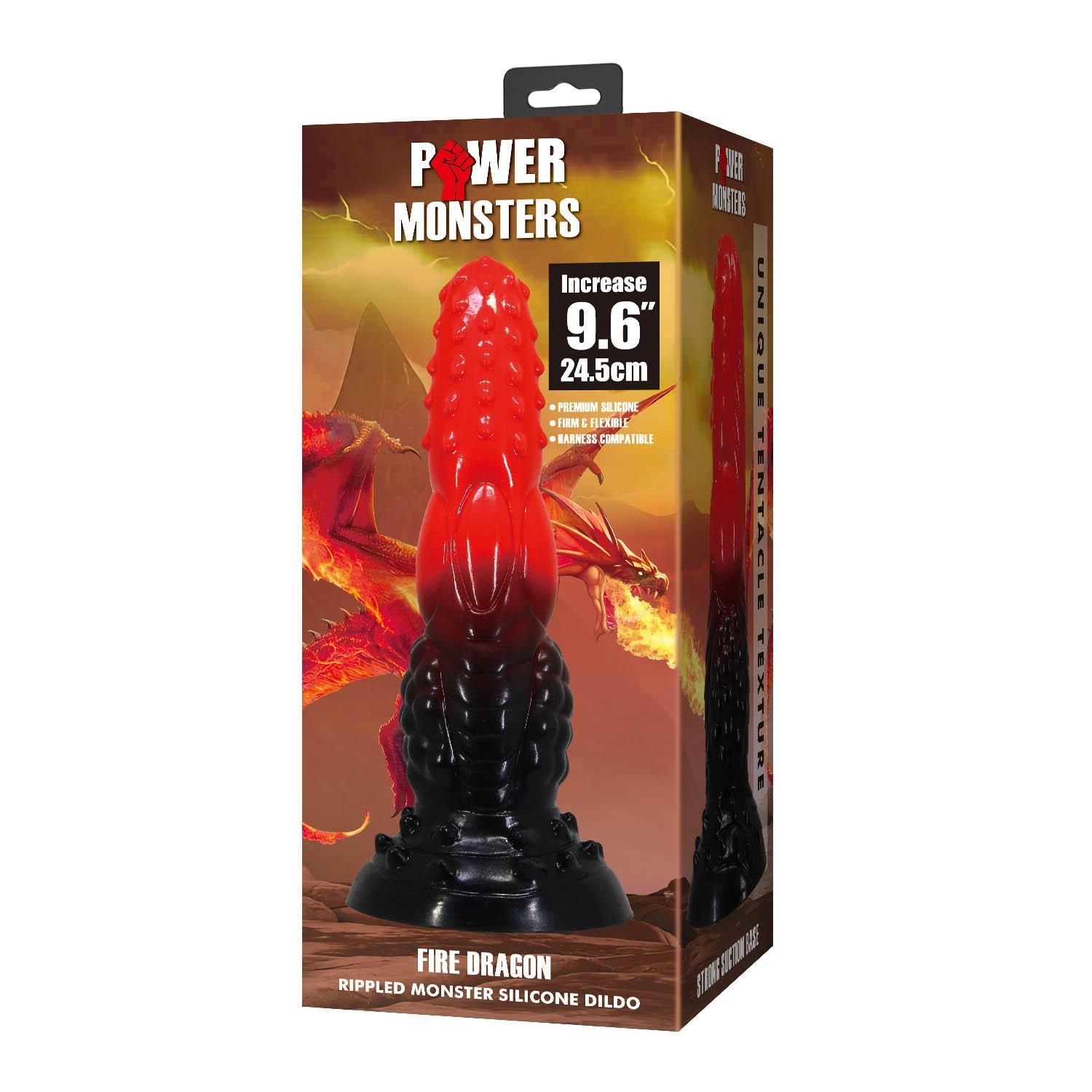 Фаллоимитатор Power Monsters Fire Dragon, 24.5 см (мульти)