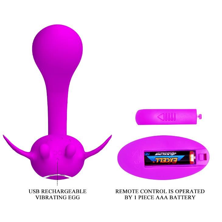 Вібратор для пар Pretty Love Chimera RC Stimulator, 8.5 см (фіолетовий)