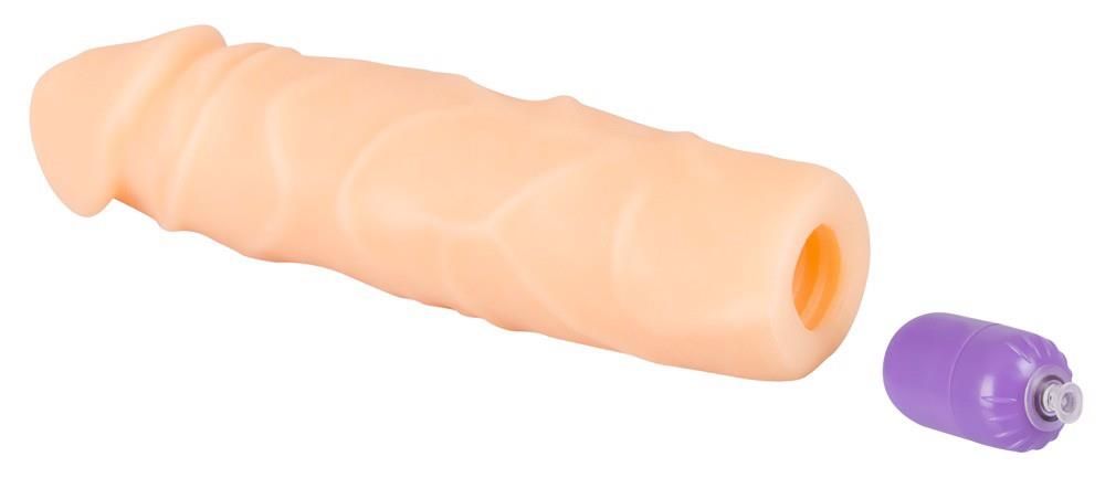 Насадка на пенис Nature Skin Sleeve With Bullet, 19 см (телесный)