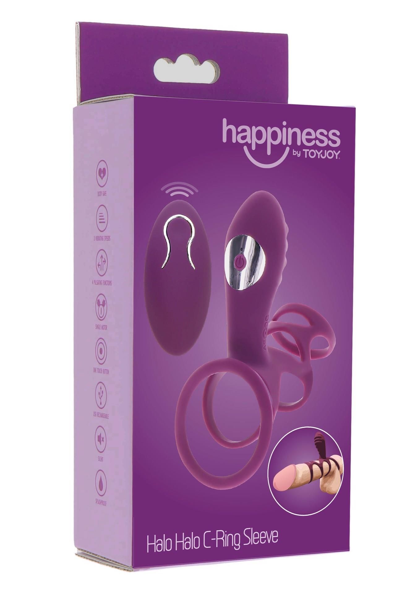 Насадка на пенис Toy Joy Happiness Halo Halo C-Ring Sleeve, 6,2 см (фиолетовый)