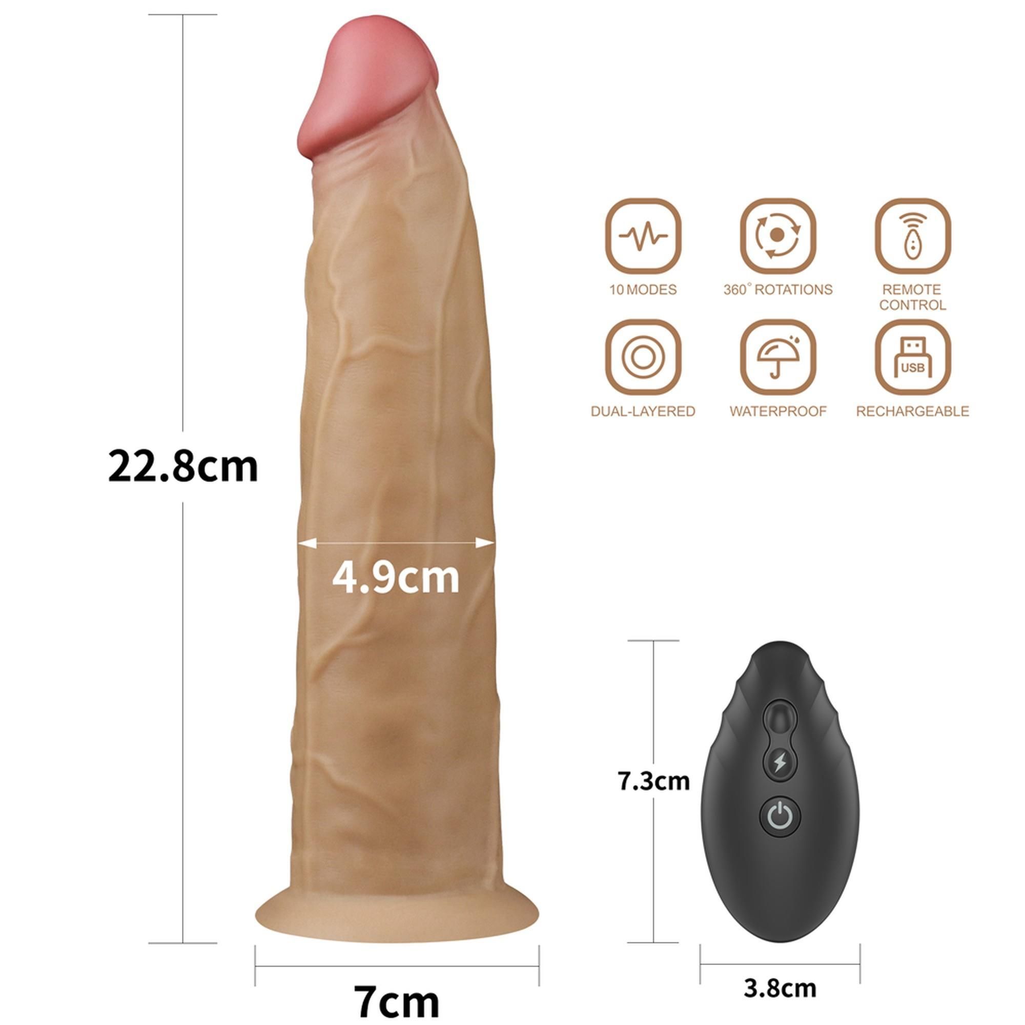 Реалистичный вибратор LoveToy Nature Cock, 23 см (телесный)