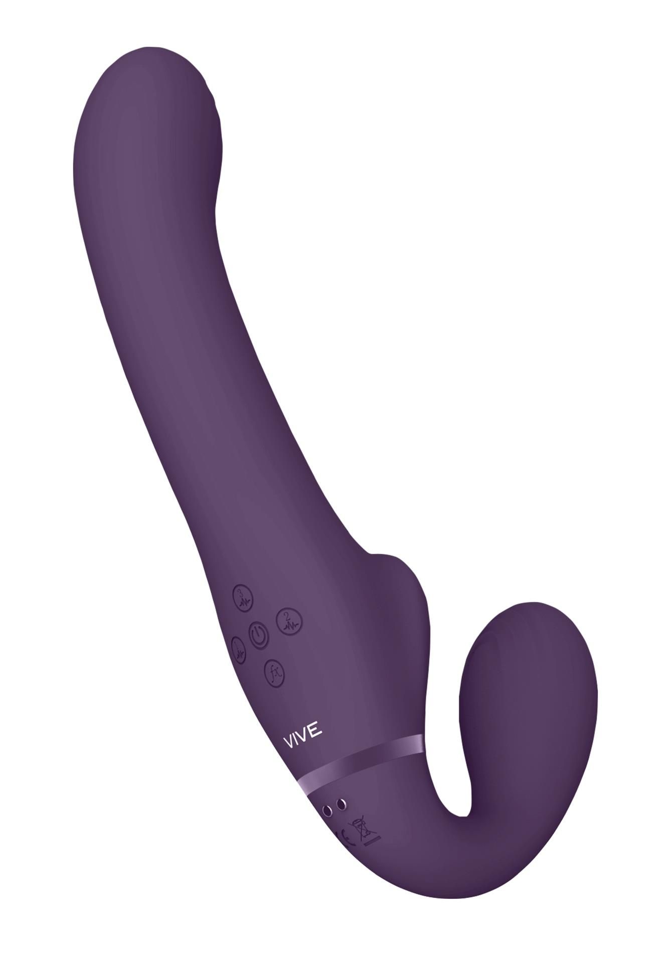 Страпон Vive Vive Ai Air Wave Tickle, 23.5 см (фиолетовый)