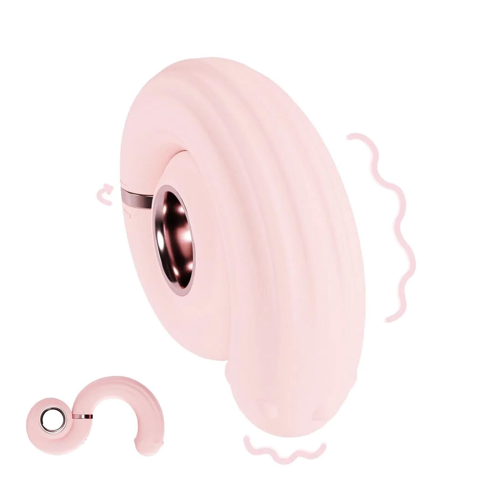 Вібратор Loveline Perles - Rotating Beads Swirl, 11,8 см (рожевий)