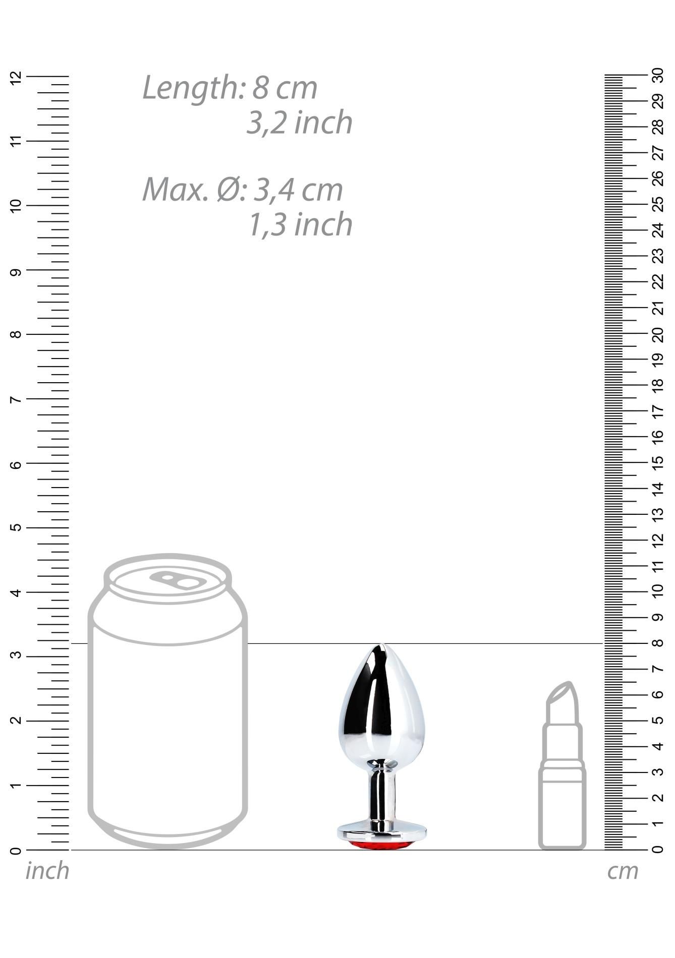 Korek analny Ouch! Round Gem M, 7.1 cm (czerwony)