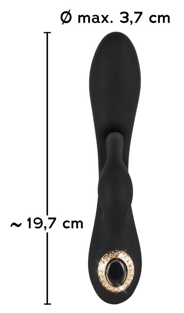Вибратор-кролик Cleopatra Rabbit, 19,7 см (черный)
