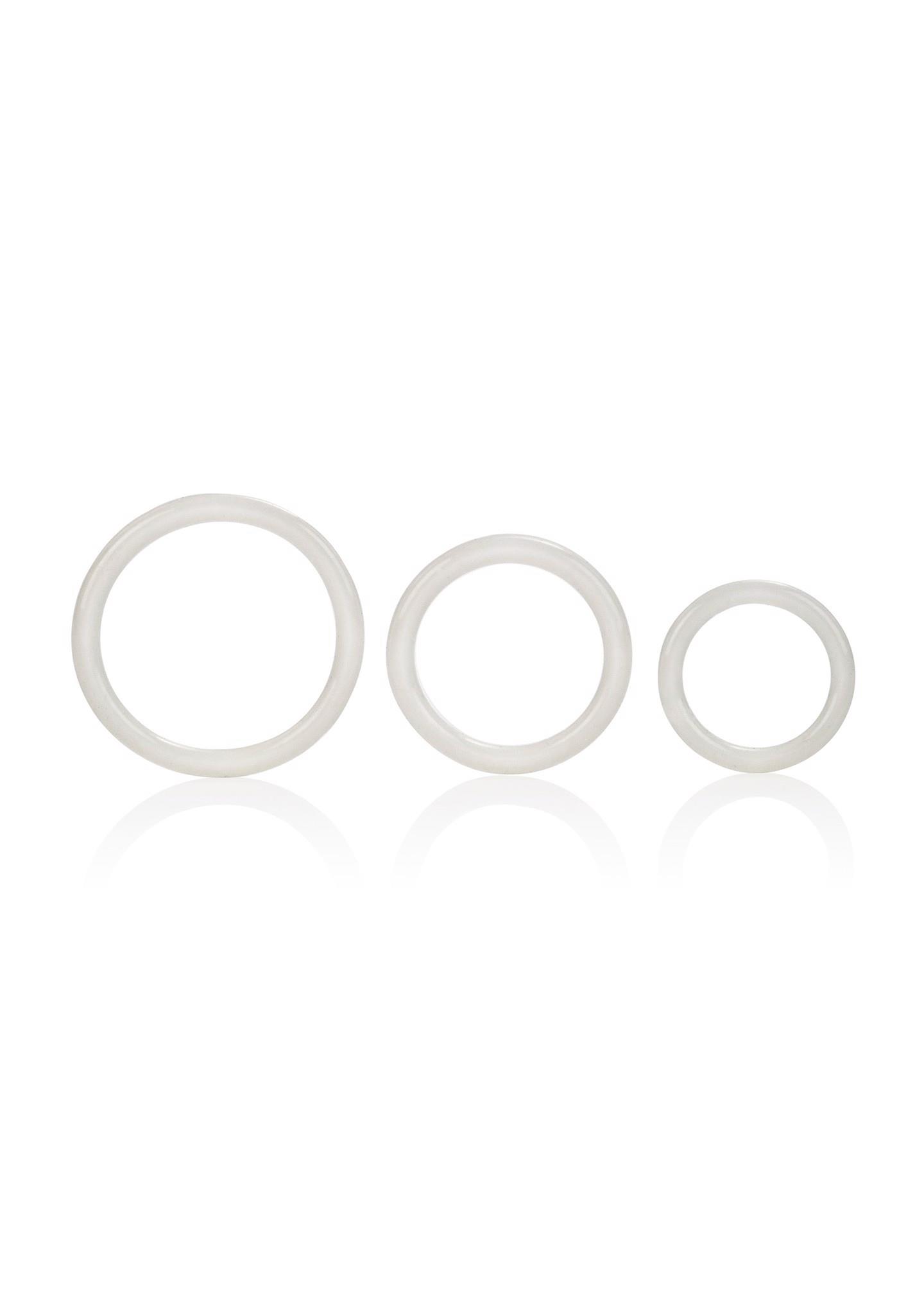 Эрекционное кольцо Calexotics Tri-Rings, 3 шт (белый)