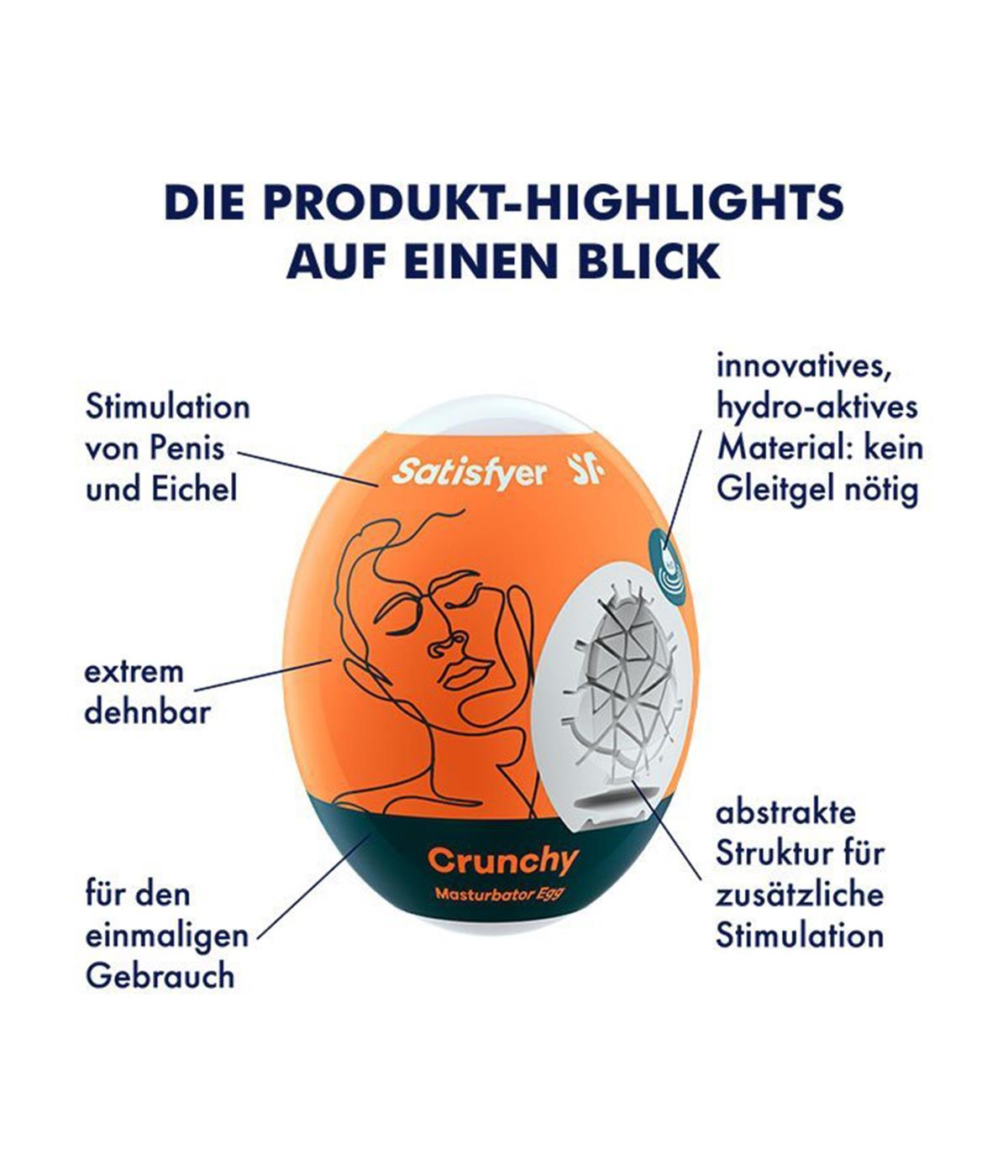 Мастурбатор яйцо Satisfyer Egg Single Crunchy (белый)