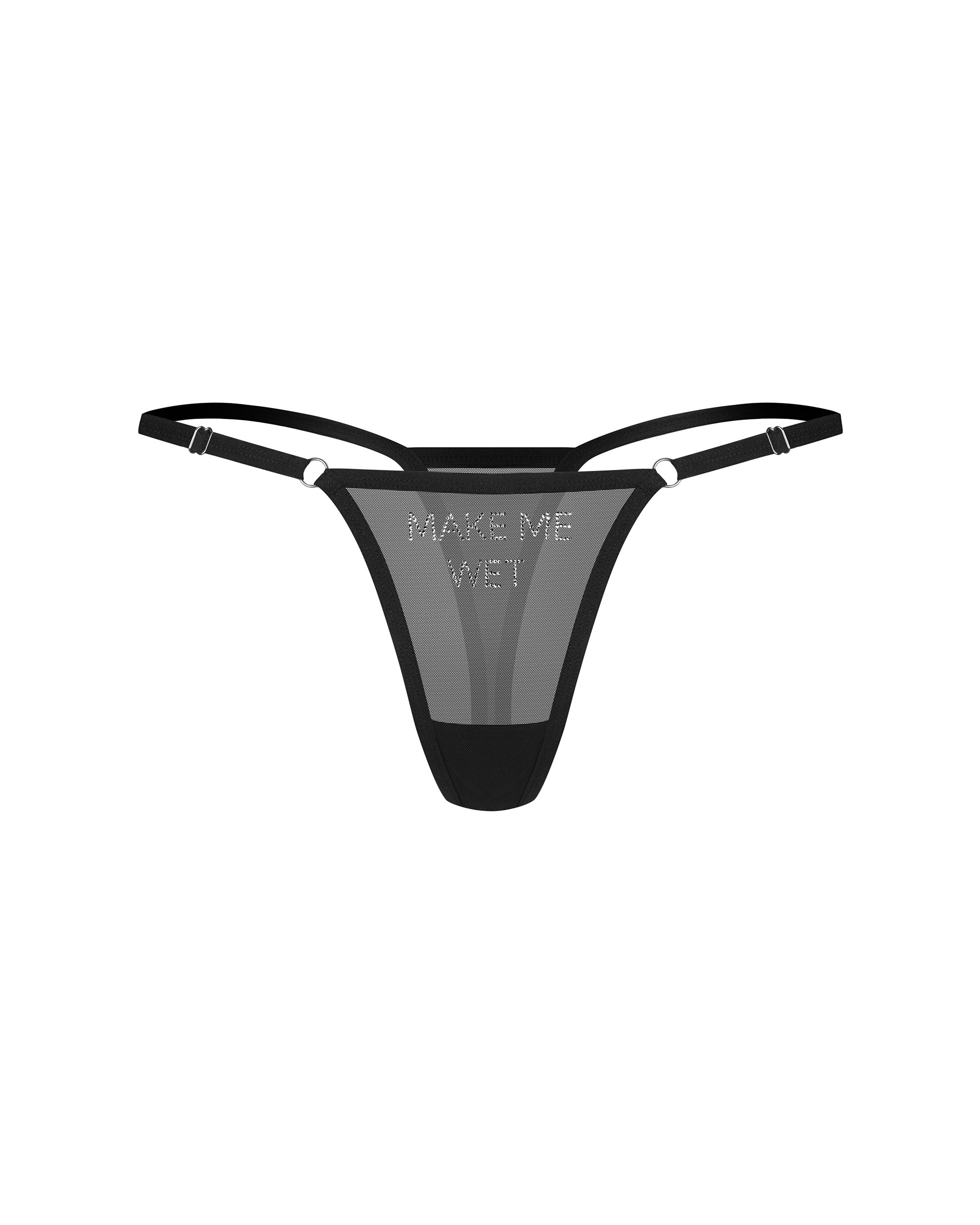 Стринги Obsessive Violami Wet,  S/M (черный)