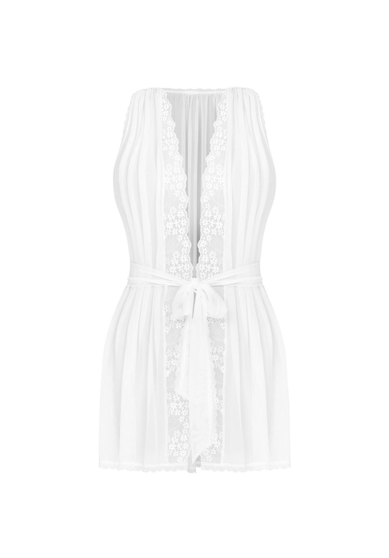 Seksowny peniuar z koronką Obsessive Heavenlly XL/2XL (biały)