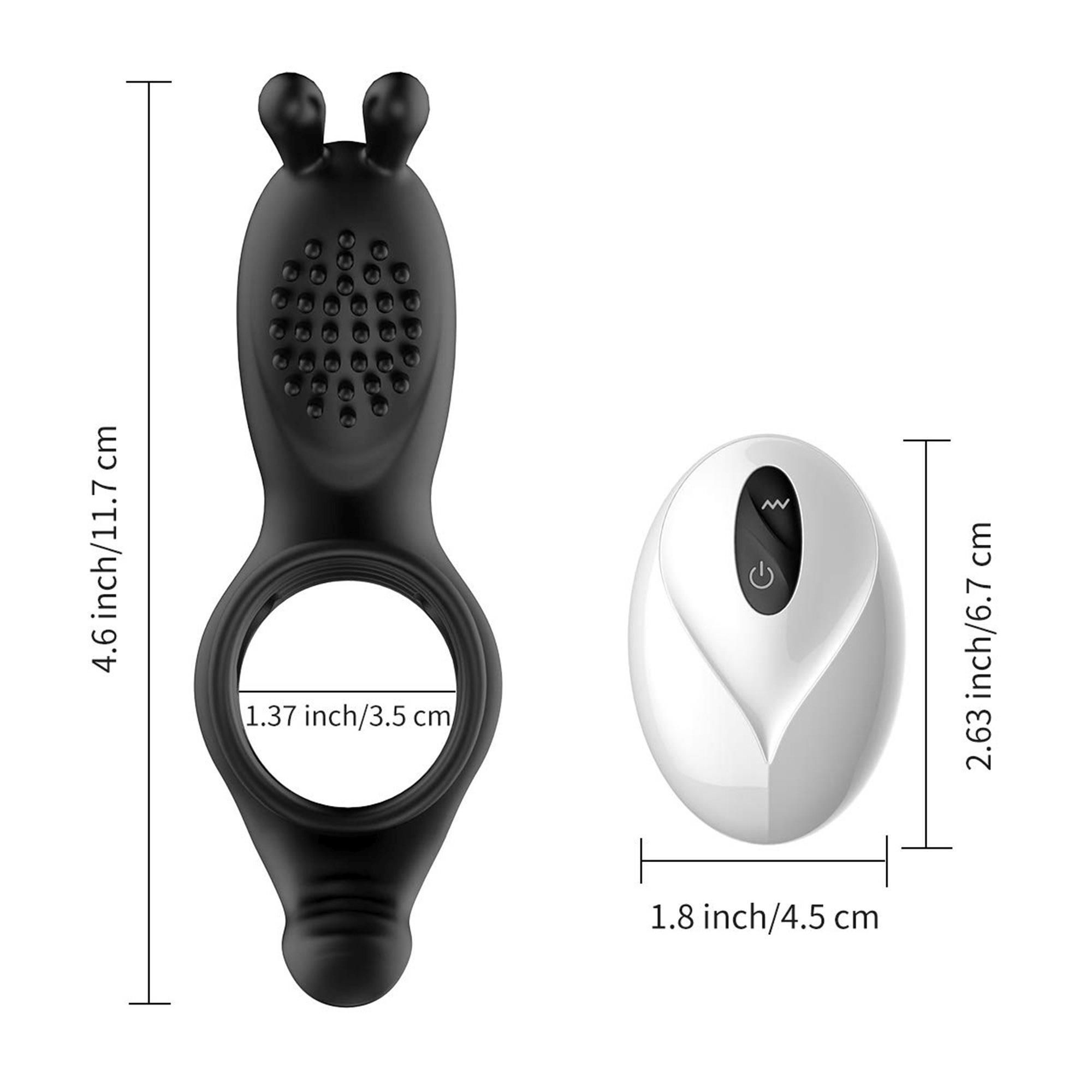 Эрекционное кольцо B - Series Cute Rabbit Vibration, 11.7 см (черный)