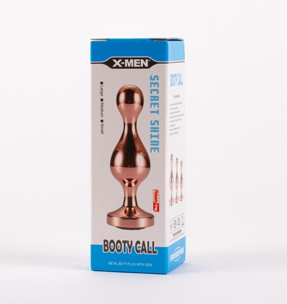 Korek analny X-Men Secret Shine Booty Call, 13 cm (złoto)