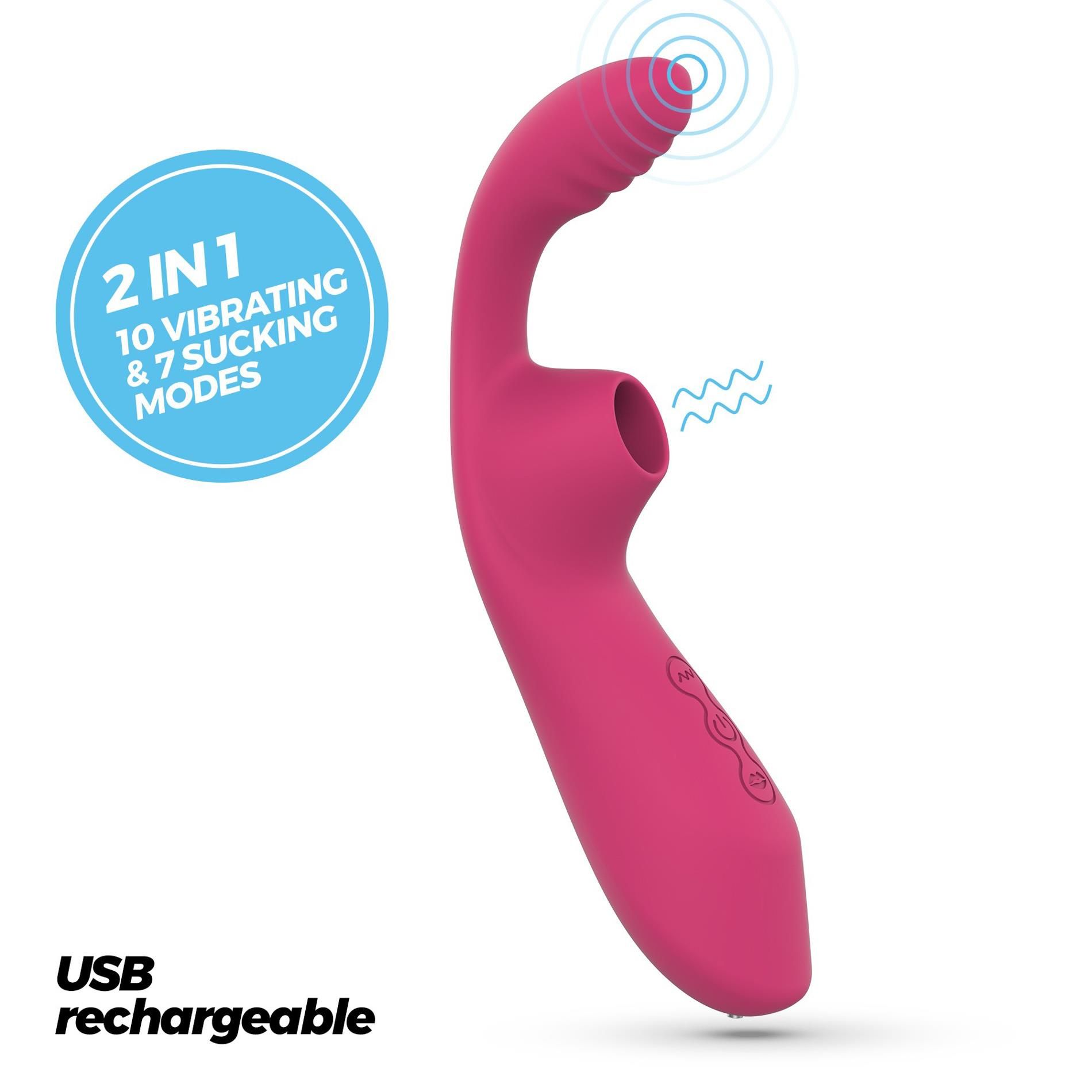 Stymulator łechtaczki Crushious Cyrano, 18 cm (różowy)