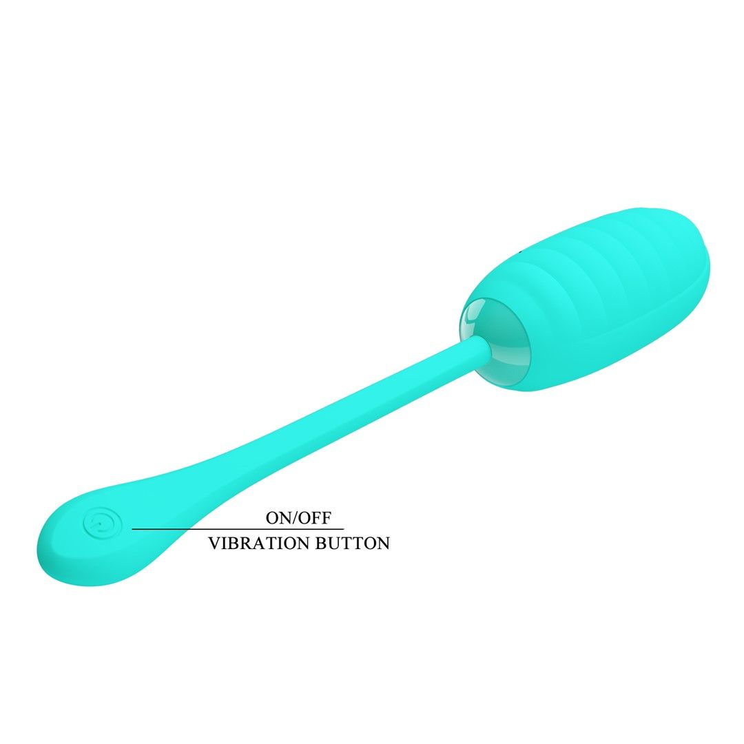 Виброяйцо Pretty Love Kirk Super Soft Silicone, 19,7 см (бирюзовый)