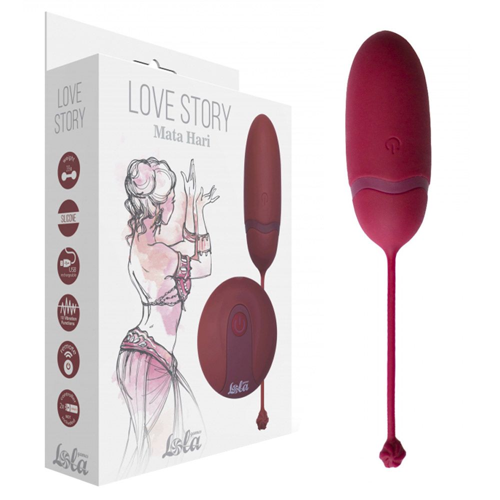 Lola Games Mata Hari Wine Red - Wibrujące jajko, Fuksja, 14.6 cm