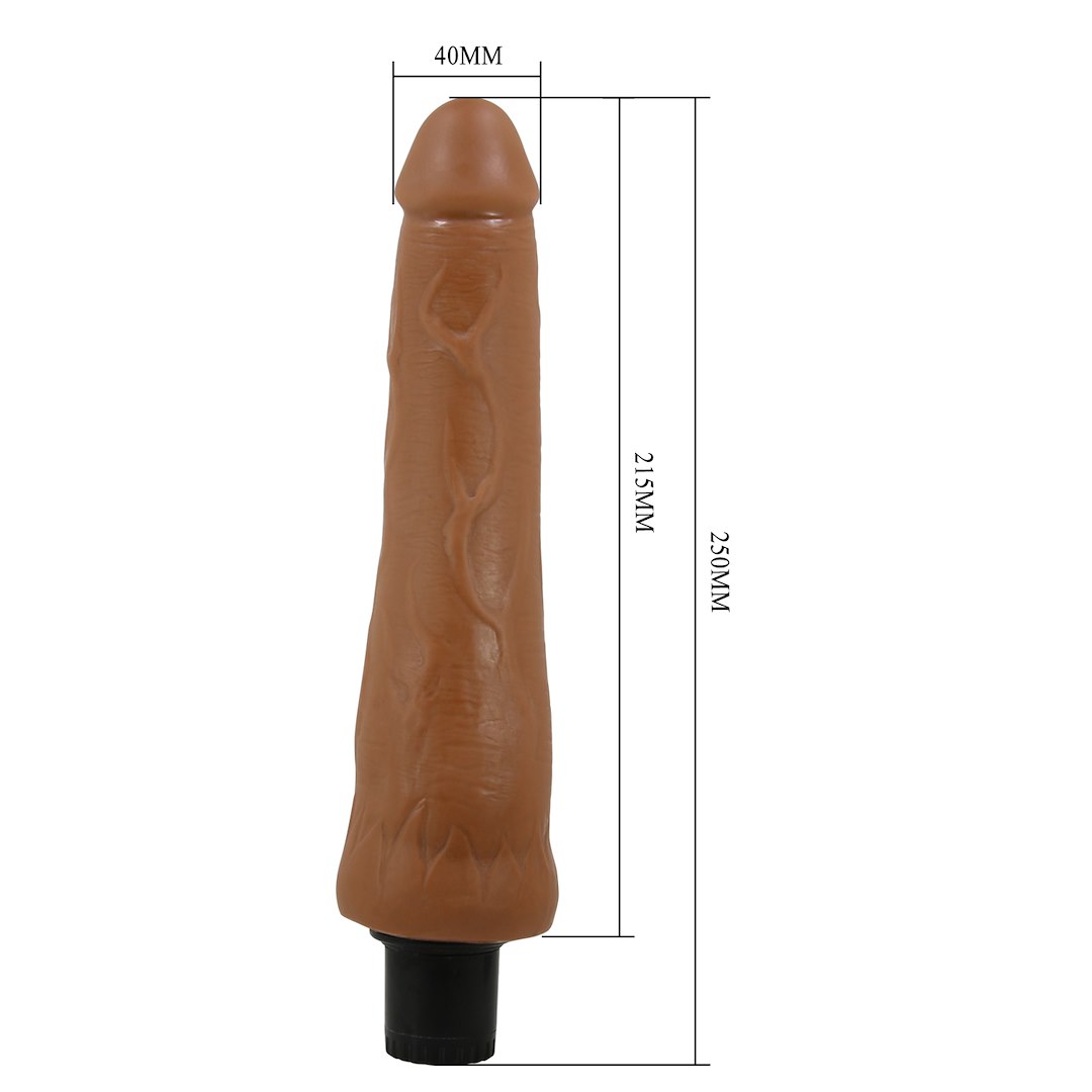Вибратор Baile Sliding Skin Alfredo 9.8", 25 см (коричневый)