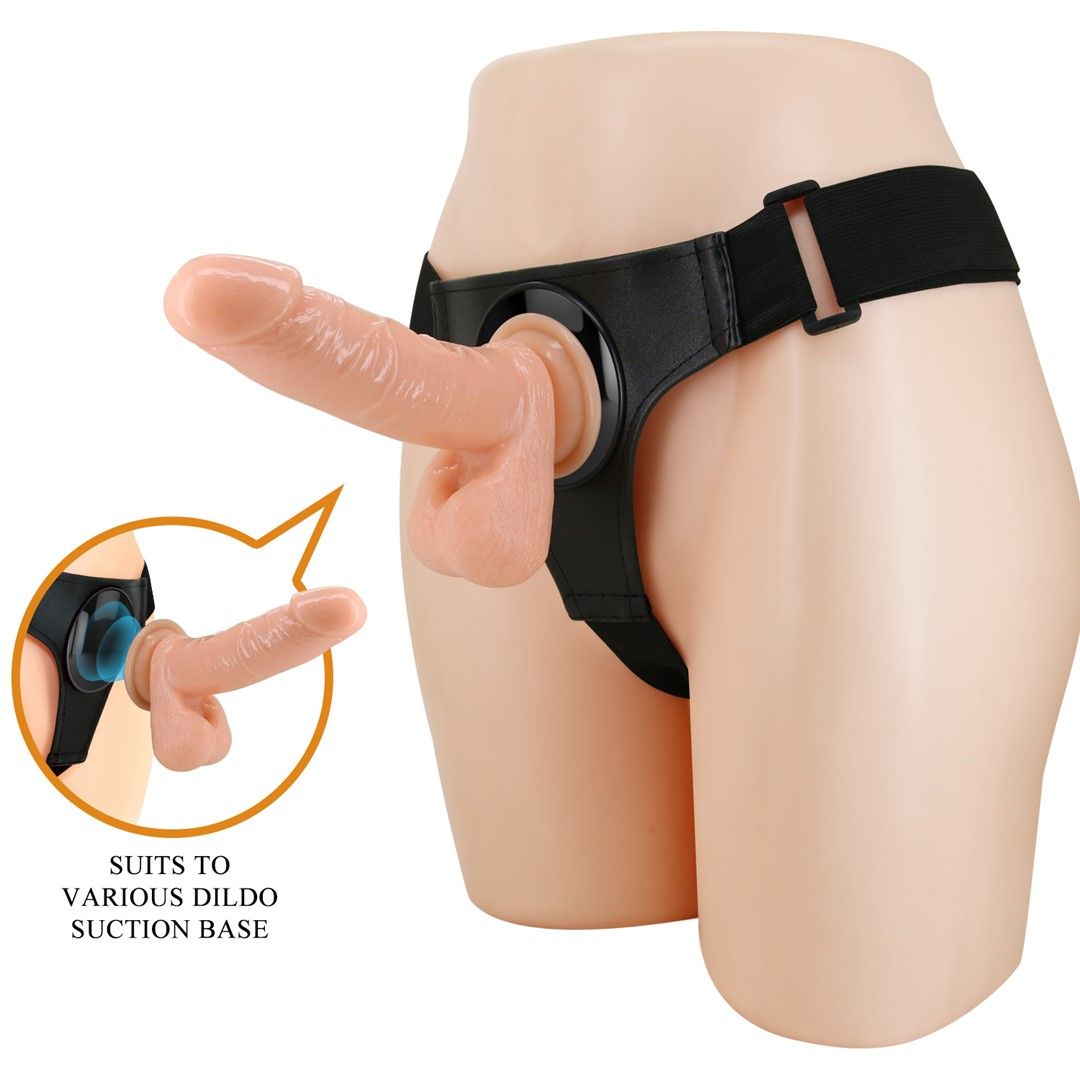Strapon Pretty Love Harness Briefs Tom, 20 cm (w kolorze cielistym)