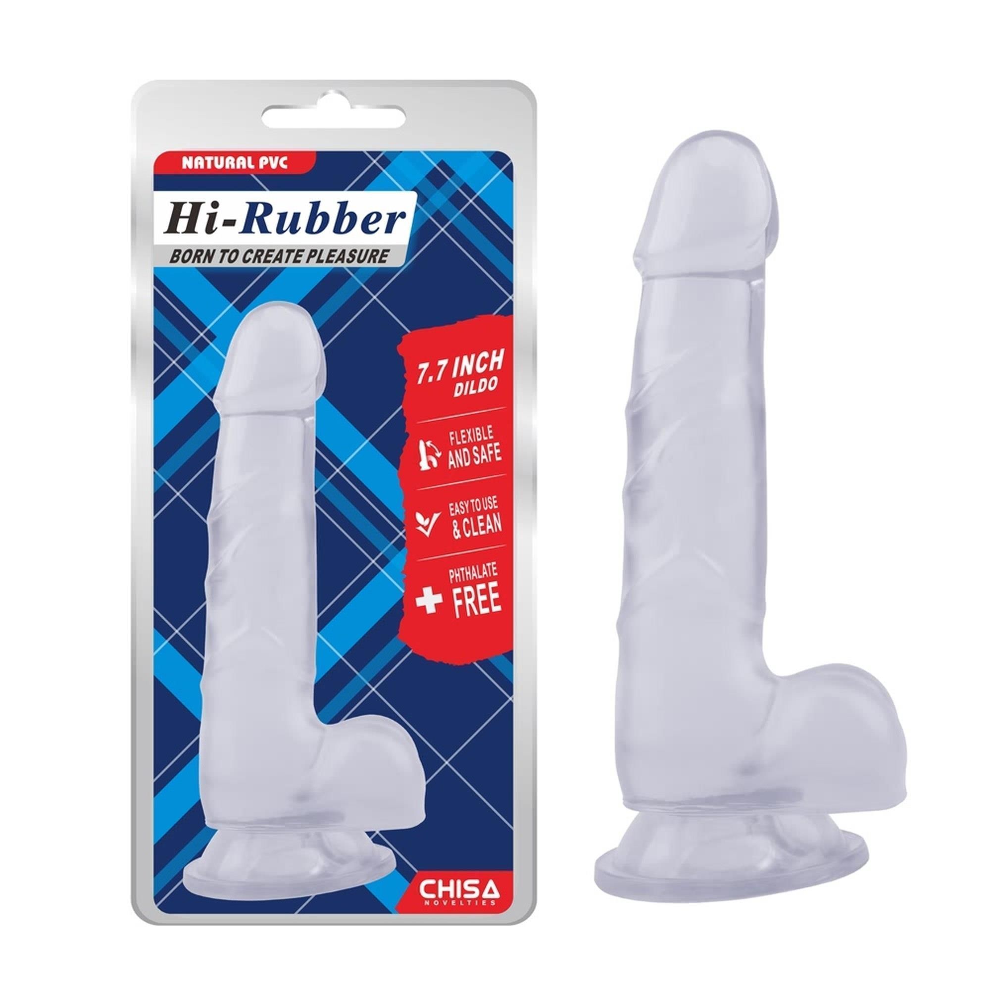 Фаллоимитатор Hi-Rubber, 19,5 см (прозрачный)