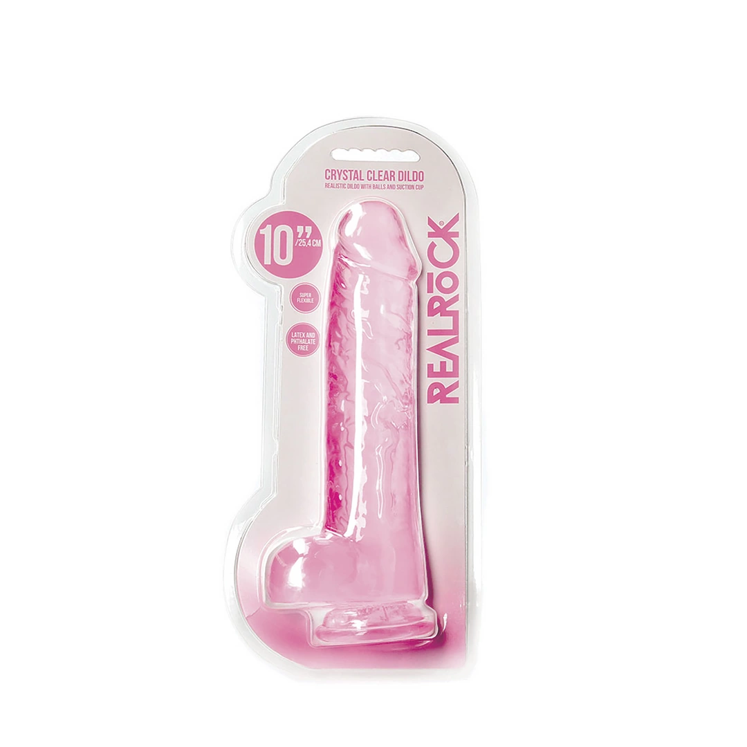 Dildo RealRock Realistic Dildo with Balls 10", 28 cm (różowy)
