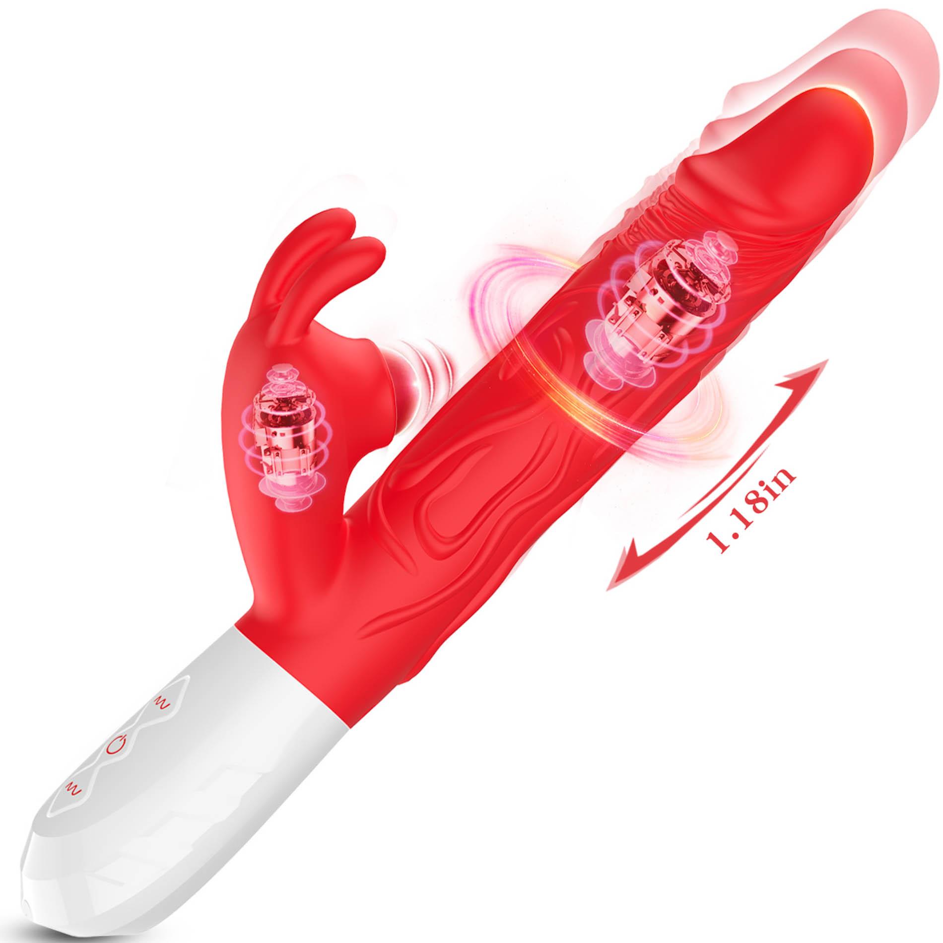 Вибратор-кролик B - Series Fox, 23 см (красный)