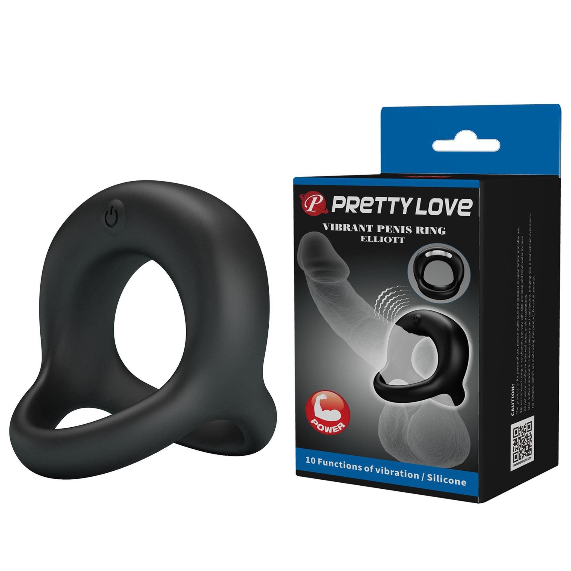 Эрекционное кольцо Pretty Love Elliott, 6.4 см (черный)