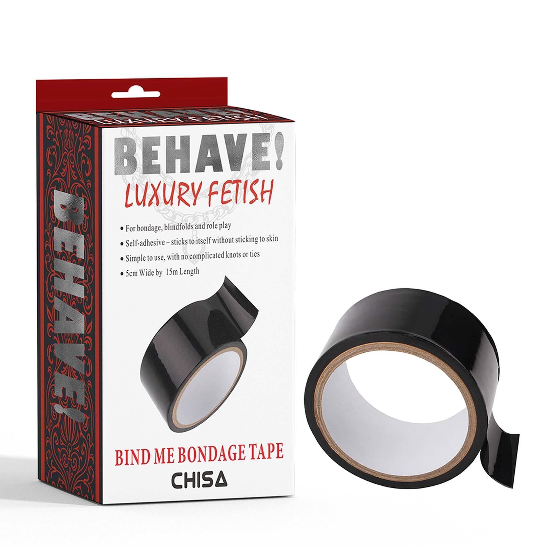 Бондажна стрічка Behave Luxury Fetish Bind Me Bondage Tape, 15 м (чорний)